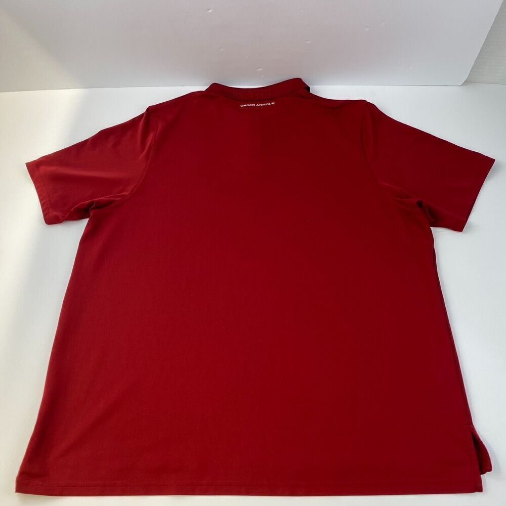 Under Armour Heatgear Loose Golf Polo Shirt Men's Size 2XL  Red Stretch Comfort - Picture 3 of 15